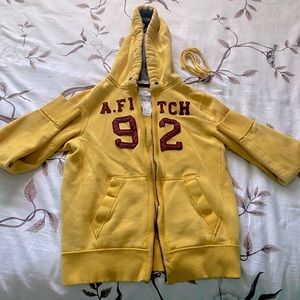 Abercrombie & Fitch Muscle Yellow/ Burgundy ZipUp Hoodie